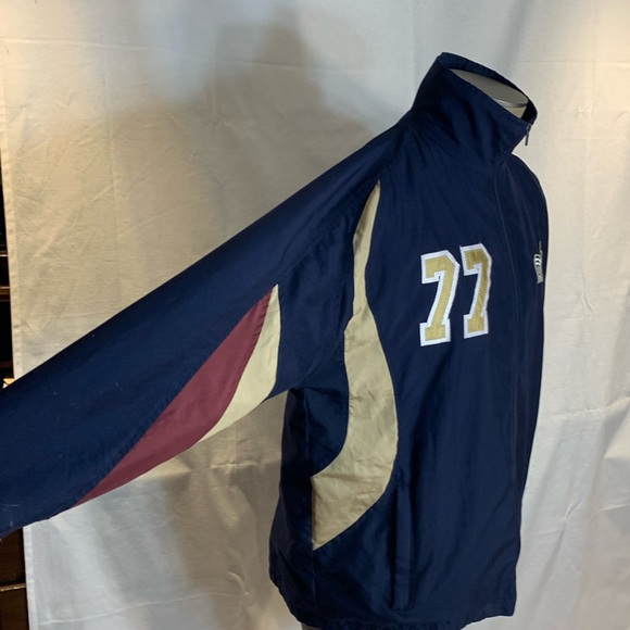 1 of 1 Vintage Sand Sharks #77 Hockey Warmup Windbreaker Grape/Gold/Maroon Sz L - Picture 3 of 14